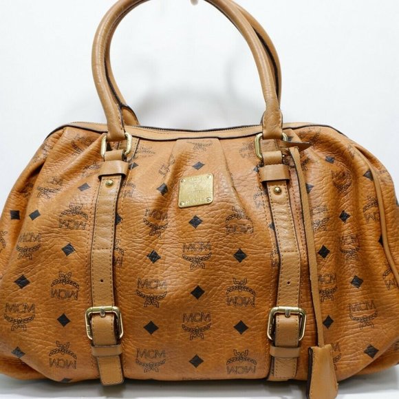 MCM Handbags - Auth Mcm Visetos Hand Bag Cognac Canvas #5838M99